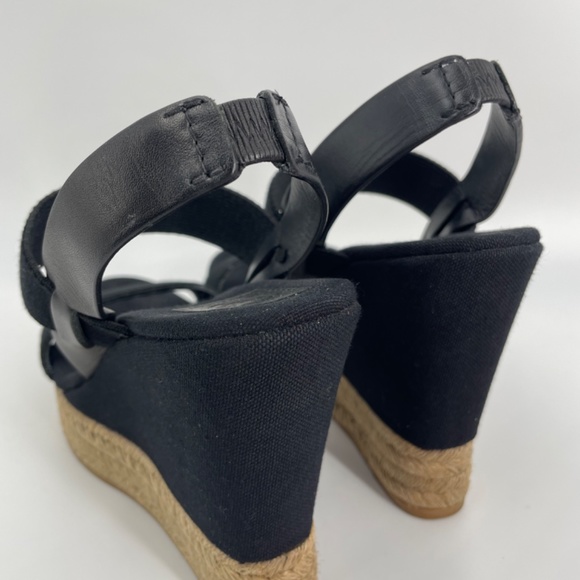 Black Tory Burch Two-Band Wedge Slingback - Picture 2 of 4